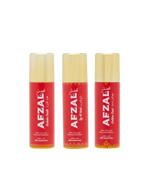 afzal non alcoholic golden dust, taj al arab & gulabe oudh combo deodorants (pack of 3 x 50ml) - 17153292 - Very Small Image - 1