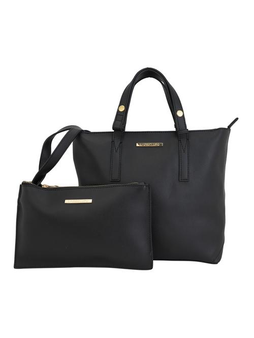 black leatherette (pu) combo handbag - 17153511 - Very Small Image - 1