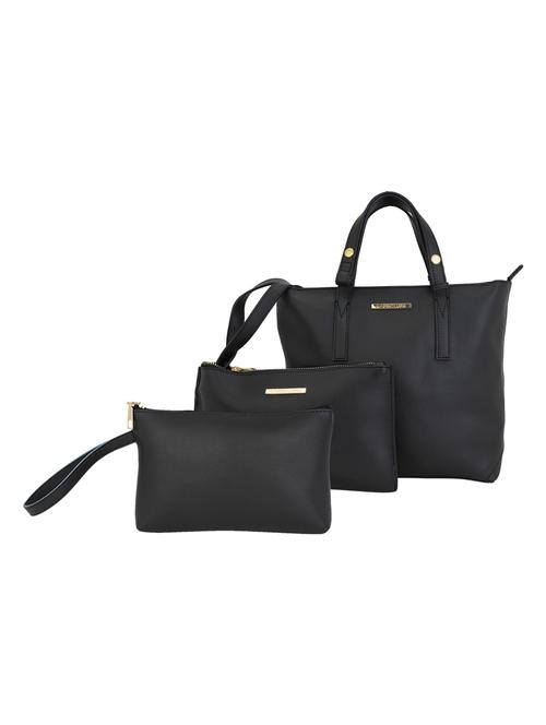 black leatherette (pu) combo handbag - 17153535 - Very Small Image - 1