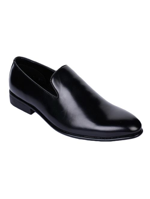 black faux leather slip on ons - 17153944 - Very Small Image - 1