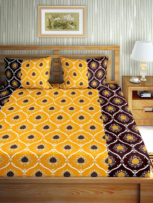 cotton double bedsheet with 2 pillow covers - 17155906 - Very Small Image - 1