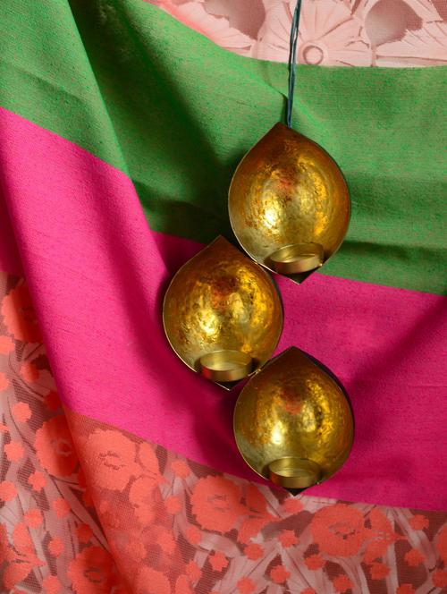 3 way alcove T-light holder (Gold) - 17156 - Very Small Image - 1