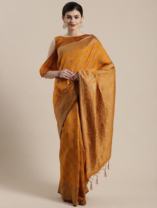 self design woven saree with blouse - 17157896 - Very Small Image - 1