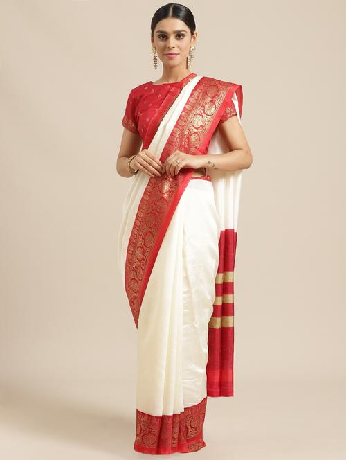 solid bordered patola saree with blouse - 17157957 - Very Small Image - 1