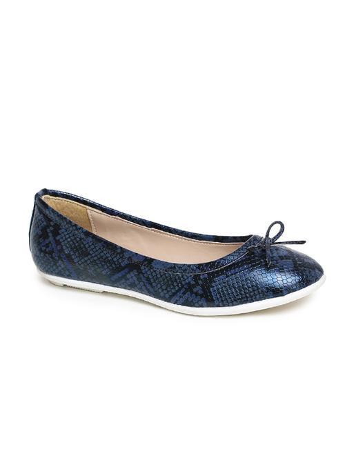navy blue textured slip on ballerina - 17157964 - Very Small Image - 1