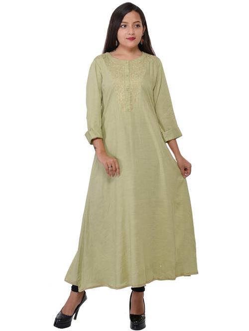zari embroidered flared kurta  - 17159100 - Very Small Image - 1