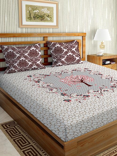  cotton king size double bedsheet with 2 pillow covers - 17159179 - Very Small Image - 1