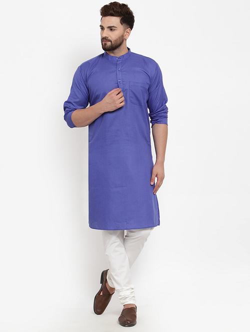 men solid kurta churidar ethnic wear set - 17160911 - Very Small Image - 1
