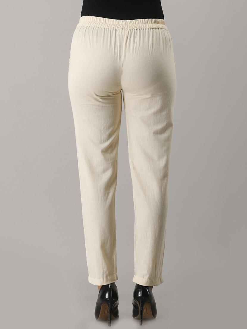 women solid full length cigarette pants - 17162953 - Standard Image - 2