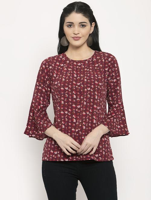 bell sleeves floral top - 17163196 - Very Small Image - 1