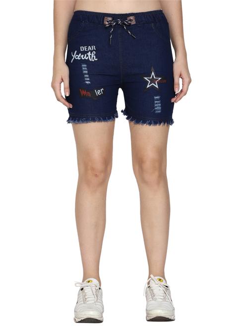 drawstring waist denim shorts  - 17163649 - Very Small Image - 1