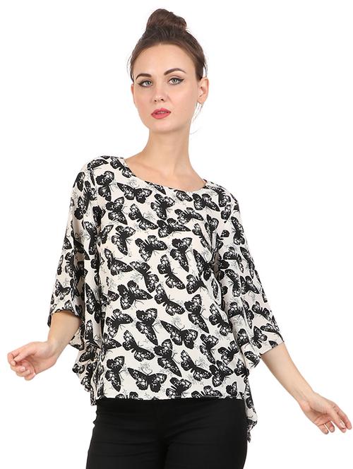 bell sleeves butterfly print top  - 17164130 - Very Small Image - 1