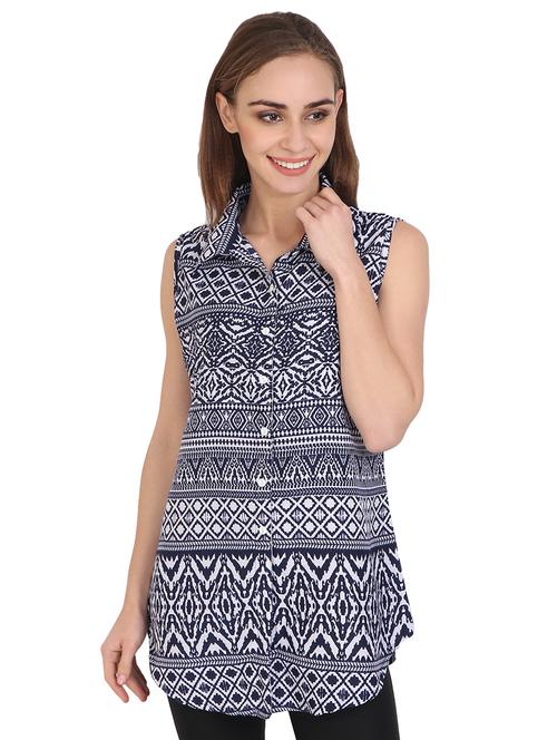 sleeveless printed shirt  - 17164196 - Very Small Image - 1