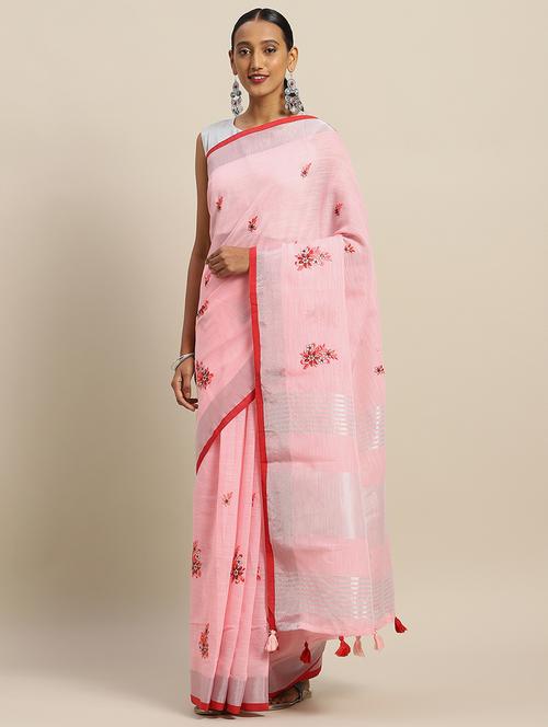 floral embroidered saree with blouse - 17164508 - Very Small Image - 1