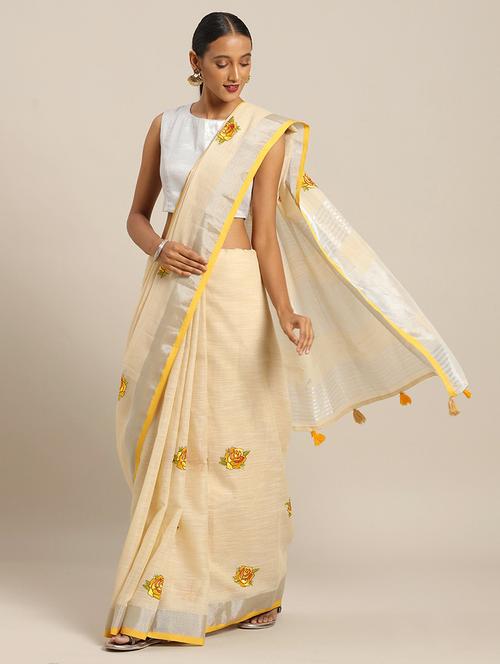 floral embroidered saree - 17164509 - Very Small Image - 1