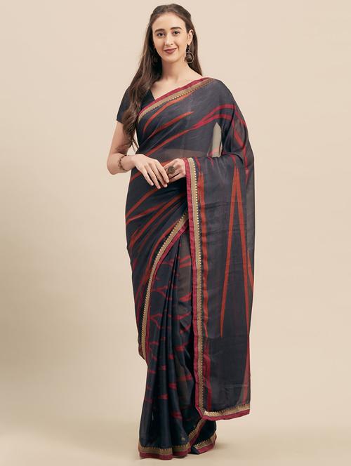 printed woven saree - 17165867 - Very Small Image - 1