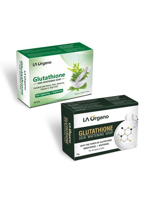 glutathione whitening soap with neem tulsi  & glutathione soap for skin lightening,brightening -(pack of 2,100gm each) - 17166243 - Very Small Image - 1