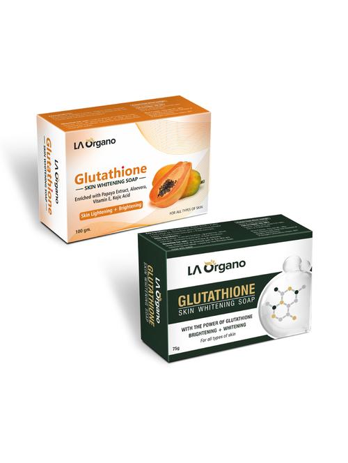 glutathione whitening soap with papaya & glutathione soap for skin lightening,brightening -(pack of 2,100gm each) - 17166263 - Very Small Image - 1