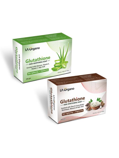 glutathione whitening soap aloe vera & glutathione shea coco butter soap for skin lightening,brightening(pack of 2,100gm each) - 17166284 - Very Small Image - 1