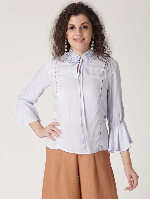 tie up neck bell sleeves top  - 17167490 - Very Small Image - 1