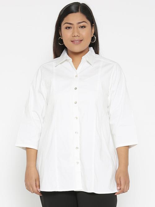 white cotton regular shirt - 17170748 - Very Small Image - 1