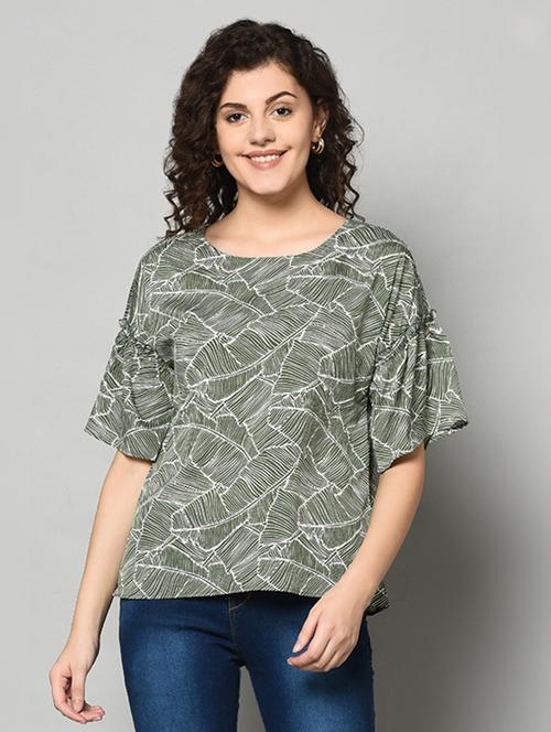 round neck printed top - 17170785 - Very Small Image - 1