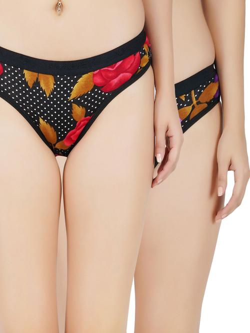 set of 2 mid rise printed regular panty - 17172727 - Very Small Image - 1