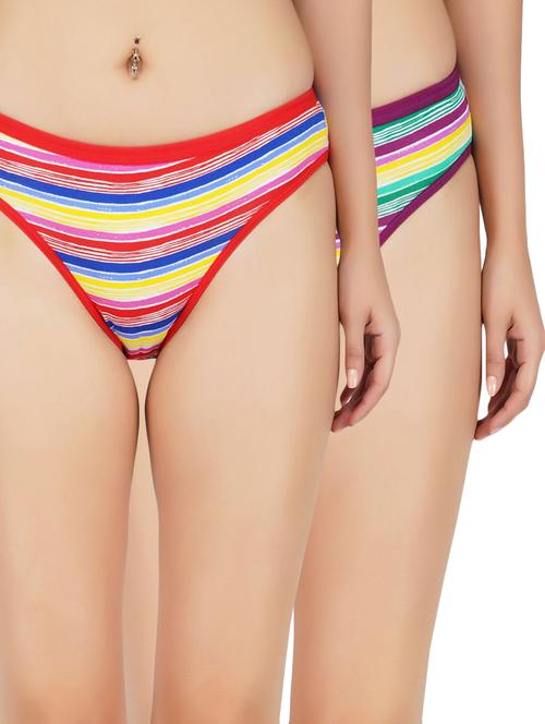 set of 2 mid rise striped regular panty - 17172728 - Very Small Image - 1