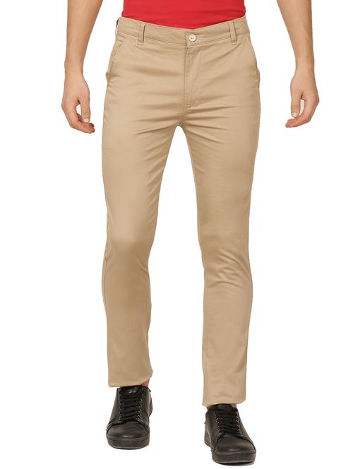 beige solid chinos  - 17173603 - Very Small Image - 1