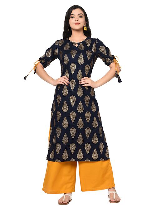 block print kurta palazzo set - 17175558 - Very Small Image - 1
