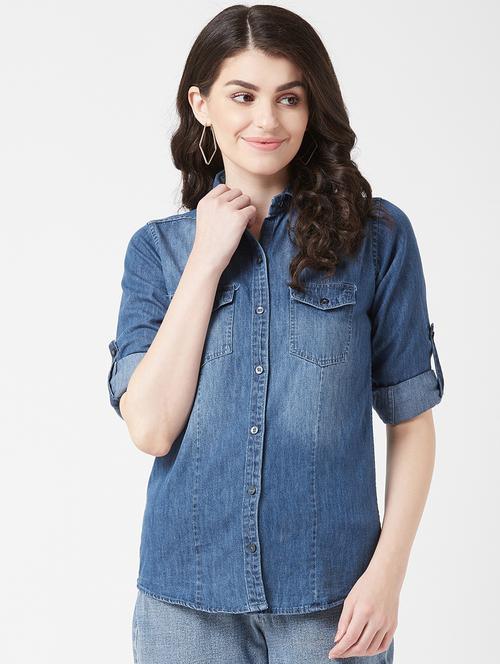 long sleeves denim shirt  - 17176012 - Very Small Image - 1