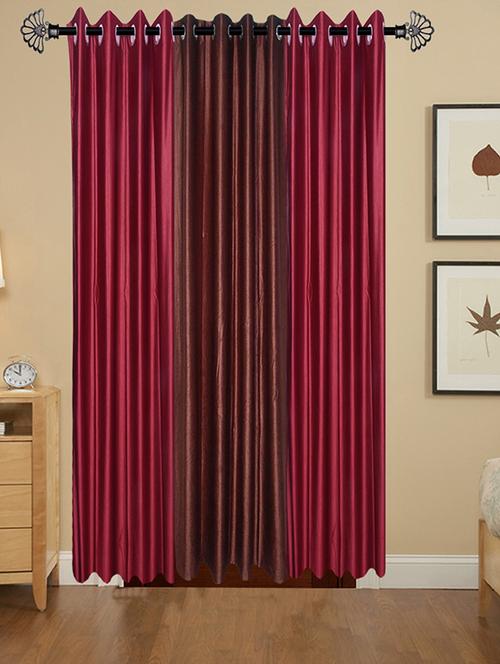 shop 24 decor 152 cm (5 feet) polyester door curtain (pack of 3)  (solid, multicolor) - 17181024 - Very Small Image - 1