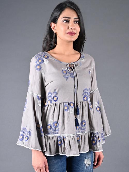 bell sleeves a-line top  - 17181315 - Very Small Image - 1