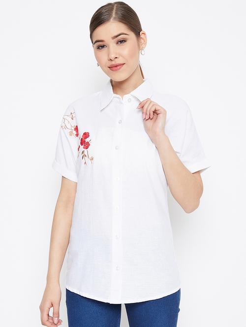 floral embroidered shirt - 17181787 - Very Small Image - 1
