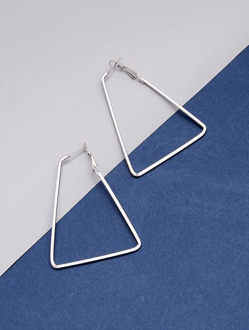 silver metal hoop earring - 17183179 - Very Small Image - 1