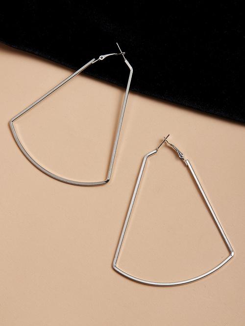 silver metal hoop earring - 17183208 - Very Small Image - 1