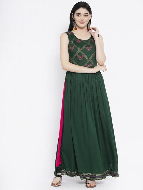 embroidered a-line kurta - 17183955 - Very Small Image - 1