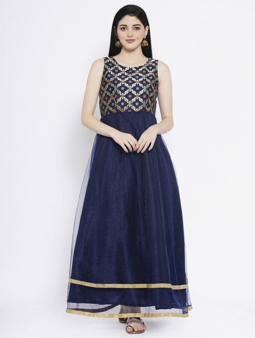 brocade a-line kurta - 17183957 - Very Small Image - 1
