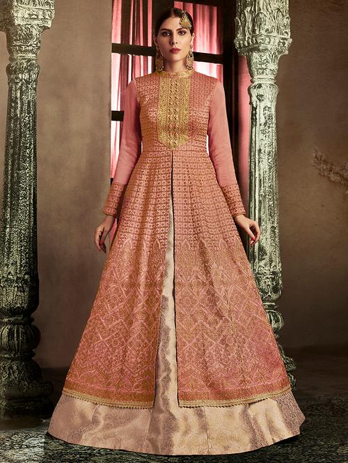 embroidered anarkali suits semi-stitched suit - 17184052 - Very Small Image - 1