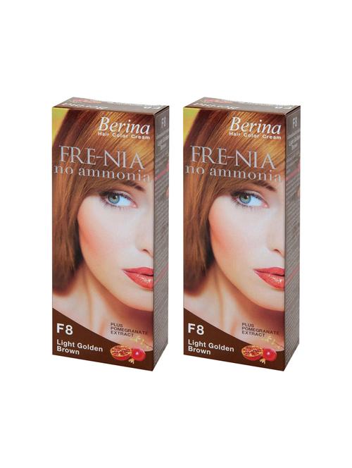 berina f8 light golden brown fre-nia hair color cream 60gm pack of 2 - 17184455 - Very Small Image - 1