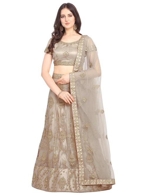 tonal embroidered a-line lehenga - 17184946 - Very Small Image - 1