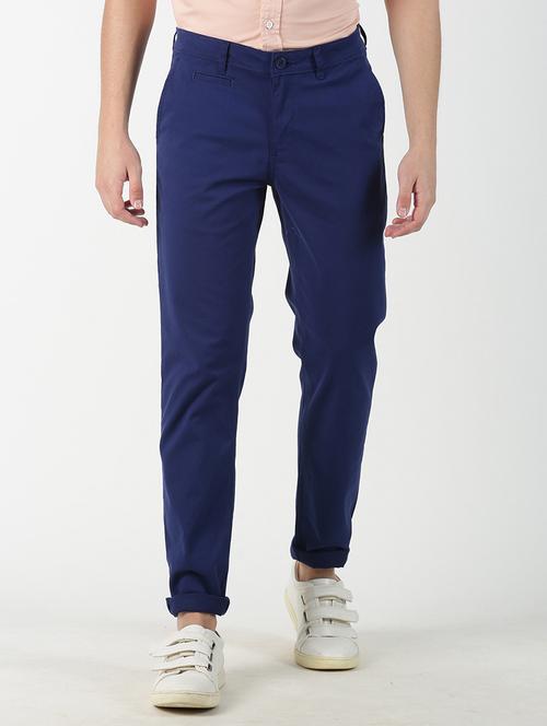 blue solid chinos  - 17186554 - Very Small Image - 1