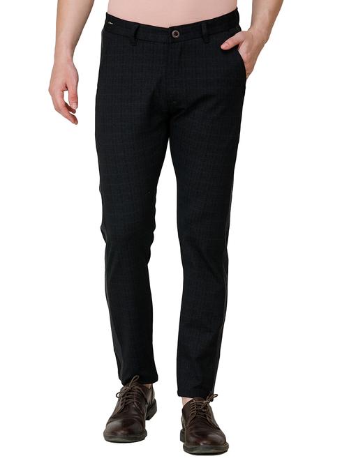 navy blue checkered taped trouser  - 17192059 - Very Small Image - 1