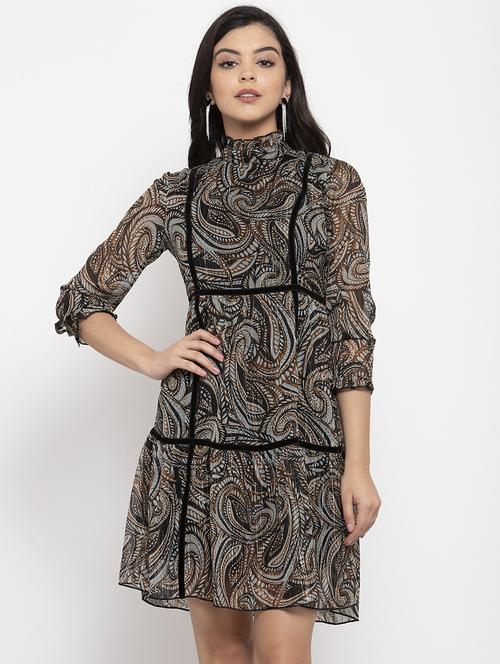 mock neck a-line dress  - 17192179 - Very Small Image - 1