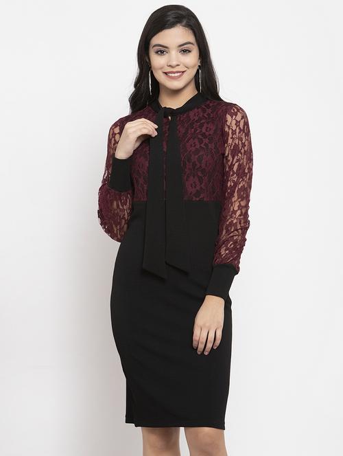 black polyester bodycon dress - 17192183 - Very Small Image - 1