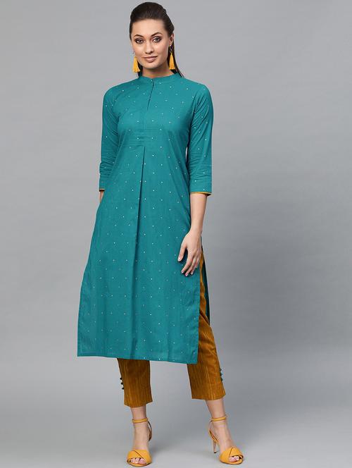 teal kurta pant set - 17192461 - Very Small Image - 1