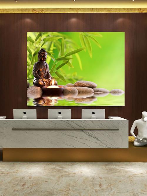 hd digital print buddha with green wallpaper  - 17193554 - Very Small Image - 1