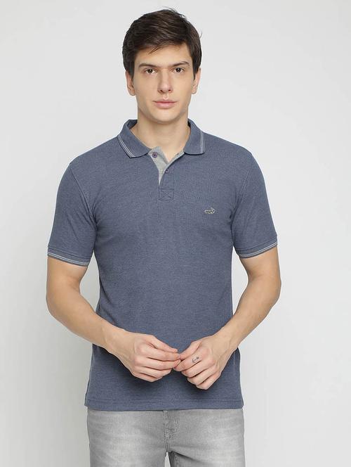blue solid polo t-shirt - 17194206 - Very Small Image - 1