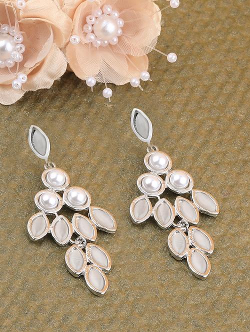 Silver Metal Drop Earring - 17194444 - Very Small Image - 1