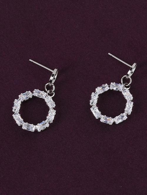 silver metal drop earring - 17194454 - Very Small Image - 1